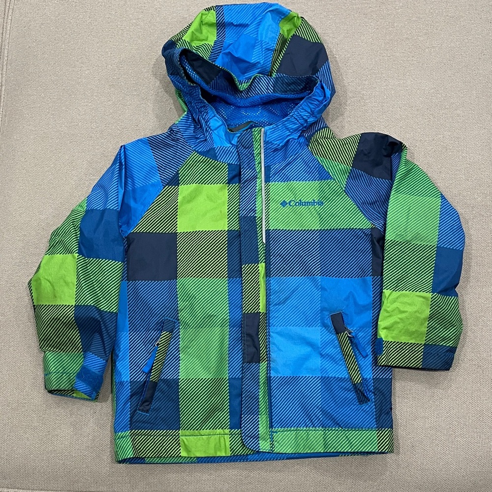 Columbia Kids' Vibrant Blue and Green Checkered Jacket